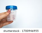 plastic bottle for delivery of urine.white background isolated