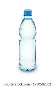 Plastic Bottle With Mineral Water On A White Background