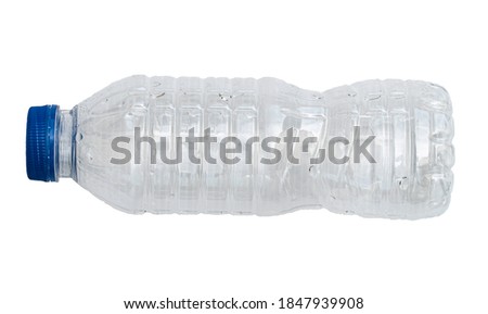 plastic bottle recyclable for drinking water isolated on white background.