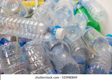 Plastic bottle in recyclable waste,Garbage refuse management.
