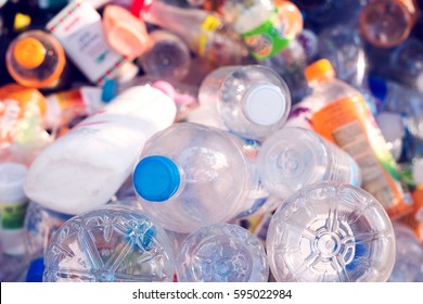 plastic bottle in recycle bin,waste management concept. - Shutterstock ID 595022984
