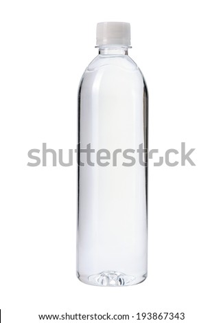 plastic bottle of water isolated on a white background