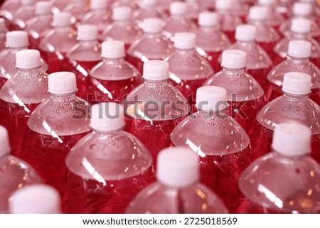Plastic bottles in the foreground