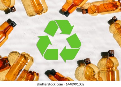 Plastic Bottles Reuse Mark Recycling Plastic Stock Photo 1448991002 ...