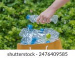 Plastic bottles waiting to be taken to recycle.