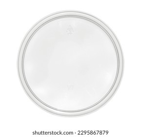 Plastic bowl lid cover top view (with clipping path) isolated on white background