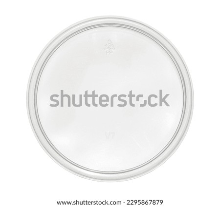 Plastic bowl lid cover top view (with clipping path) isolated on white background