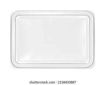 Plastic box lid cover top view (with clipping path) isolated on white background - Shutterstock ID 2158433887