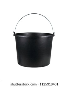 black plastic bucket