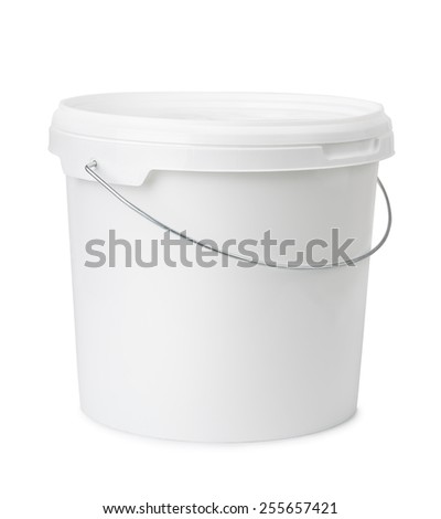 Plastic bucket isolated on white