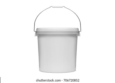 Plastic Bucket On A White Background