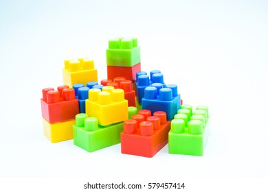 Plastic Building Blocks Isolated On White Stock Photo 578277199 ...