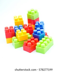 Plastic Building Blocks Isolated On White Stock Photo 578277199 ...