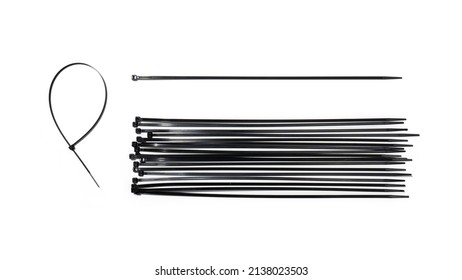plastic cable ties for electricians. isolated white background