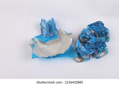 Plastic Candy Wrapper On A White Background