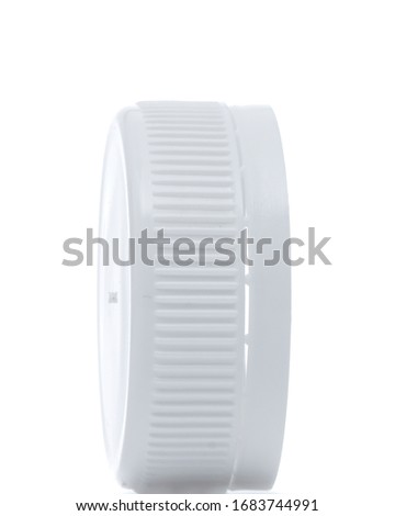Plastic cap bottle side front view pet recycle isolated white background mockup