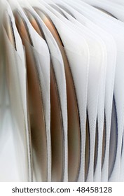 plastic case with disk files. closeup