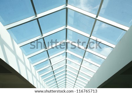 Plastic ceiling with the Blue Sky