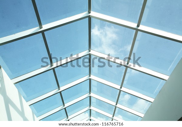Plastic ceiling with the Blue\
Sky