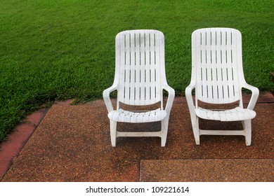 Plastic Chair In The Garden