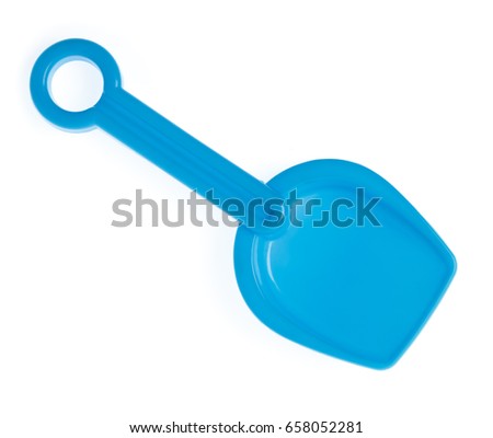 plastic children's toy
shovel isolated on white background