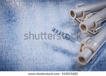 Similar – Image, Stock Photo metal plumber clamp in color background