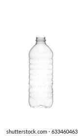 Plastic clear water bottle isolated on white background