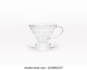 Plastic coffee dripper isolated on white background - Shutterstock ID 2210862157