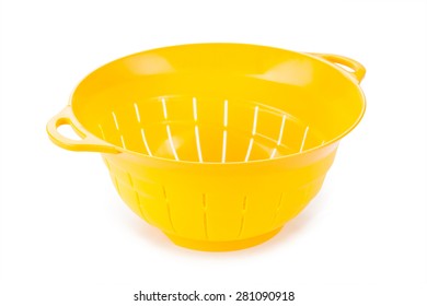 Plastic Colander Isolated On White Background