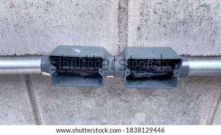 plastic conduit installed in conduit for outlets