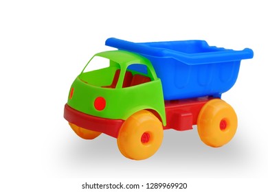 Plastic Construction Truck Toy On White Stock Photo 1289969920 ...