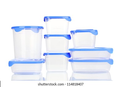 Plastic Containers For Food Isolated On White