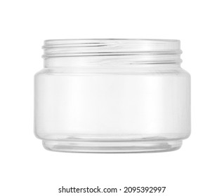 Plastic Cream Jar Cosmetic Packaging (with Clipping Path) Isolated On White Background