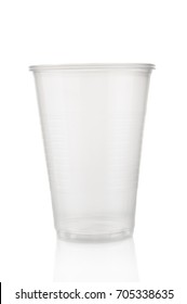 Plastic Cup Closeup On White Background