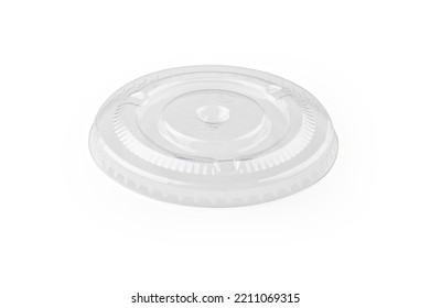
				Plastic cup cover lid disposable (with clipping path) isolated on white background. Image