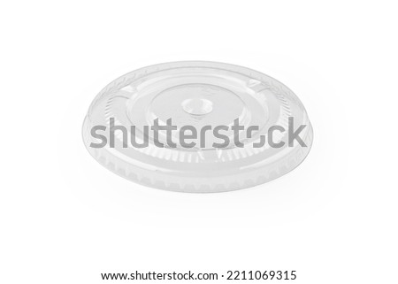 
Plastic cup cover lid disposable (with clipping path) isolated on white background. Image