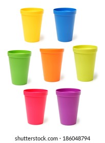 Plastic Cups On White Background 