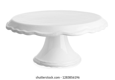 Plastic Dessert Stand On White Background