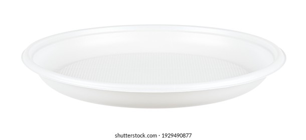 Plastic Disposable Plate Isolated On White Background