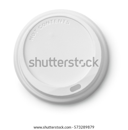 Plastic disposable top coffee cap isolated on white