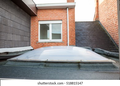 Plastic Dome Of A Row House On A Flat Roof