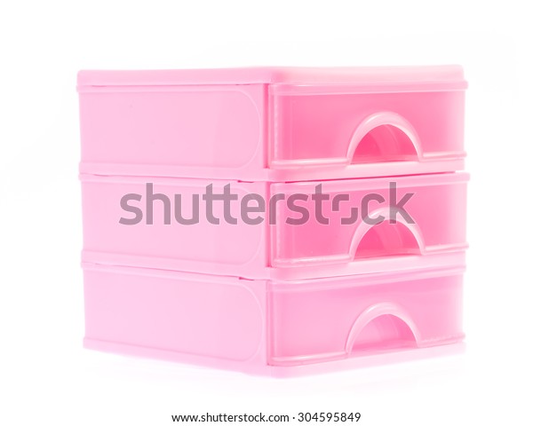 Plastic Drawers Isolated On White Background Stock Photo Edit Now