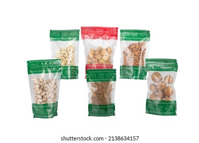 Plastic Dry Fruit Standup Pouch On White Background 