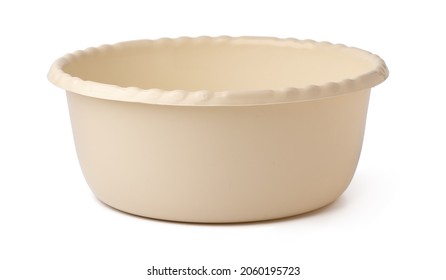 Plastic empty basin isolated on white background.