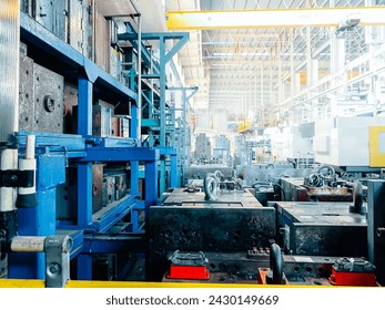 Plastic factory with variety of metal molds, the mold is to use for plastic injection process - Powered by Shutterstock