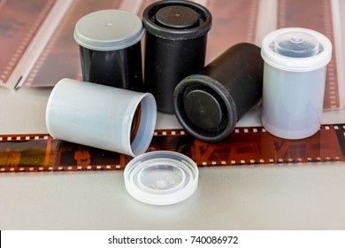 Plastic Film Canisters And Film Strips