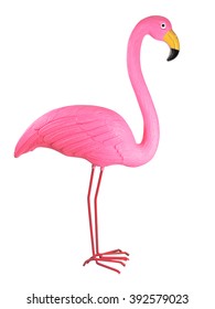 Plastic flamingo, isolated on white