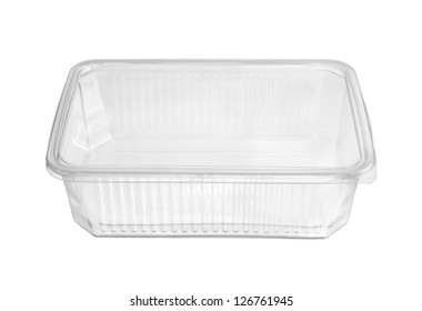 Plastic Food Box Isolated On White Background