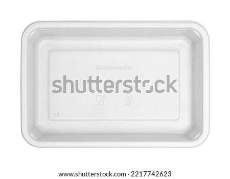 Plastic food box top view (with clipping path) isolated on white background