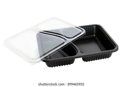 Plastic Food Container On White Background.